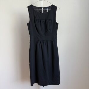 J Crew Dress Women's Size 2‎ Black Sleeveless Career Workwear Wool Blend